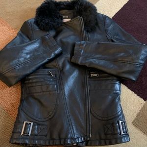 Jessica Simpson girl leather jacket size 14/16 L
